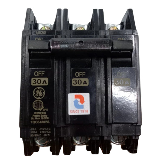 GE 30A 3 Pole 10KAIC 220V Circuit Breaker Bolt-on 3 Phase TQC3430WL