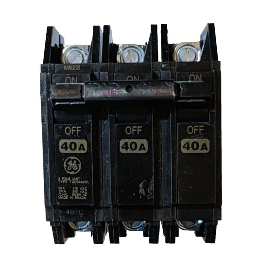 GE 40A 3P 10KAIC 220V Circuit Breaker Three Phase Bolt-on TQC3440WL