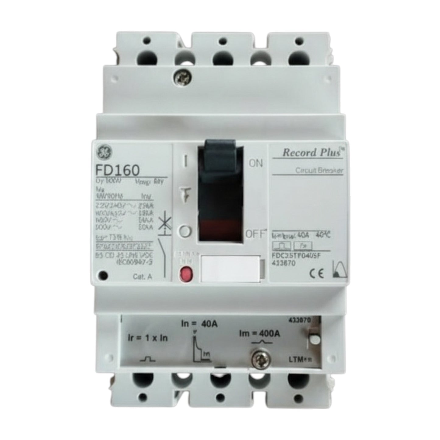 Electrical contactor with GE logo on a white background GE 40A 3Pole 25KAIC 220V MCCB Industrial Circuit Breaker FD160 Electx Electrical Supply