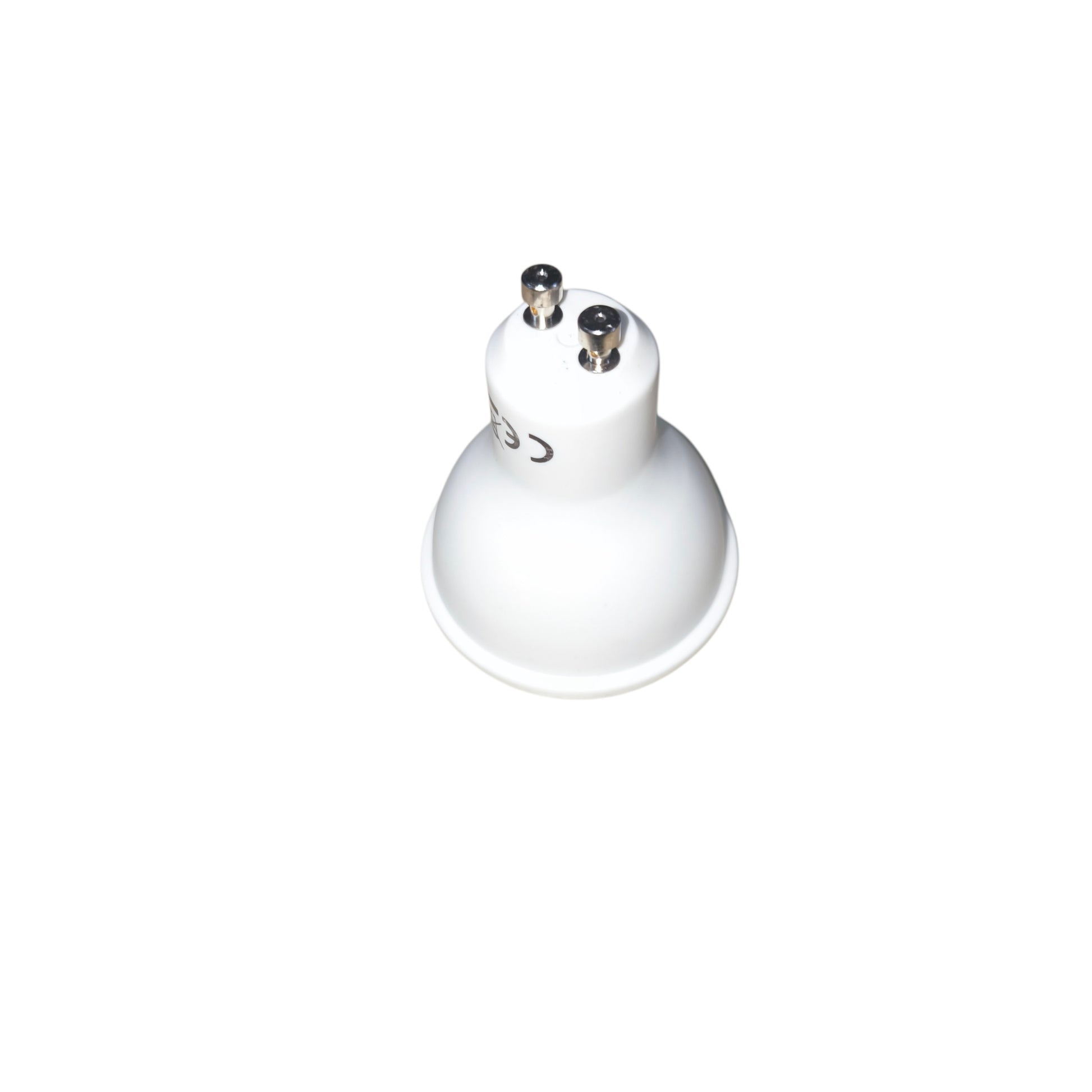 White light bulb on a white background