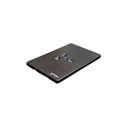 A black rectangular electronic device with three USB-C ports on top, featuring the 'grozen' brand logo near the bottom left corner, set against a plain white background.