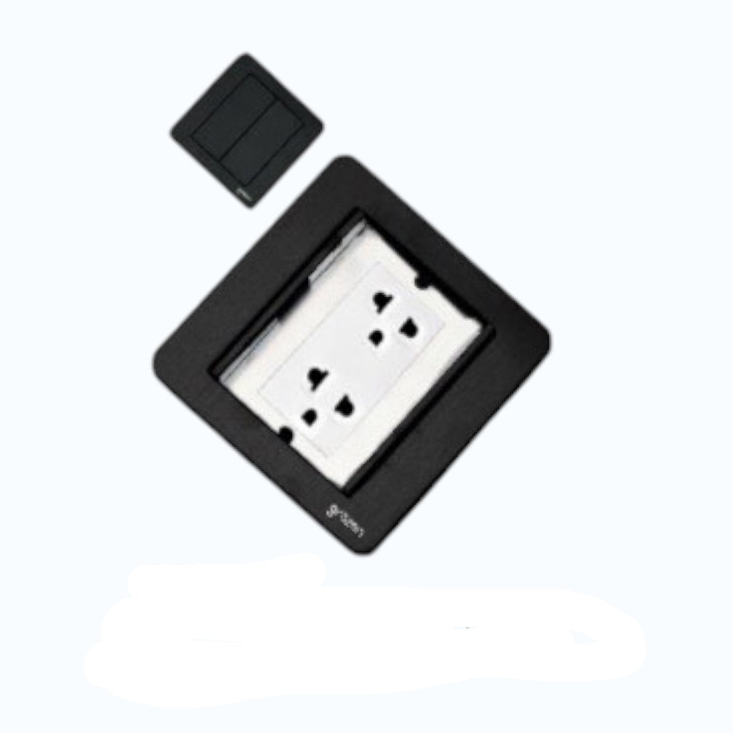 Grazen Black Double Door  Floor Outlet 2 Gang Universal Outlet with Ground 10A 250V