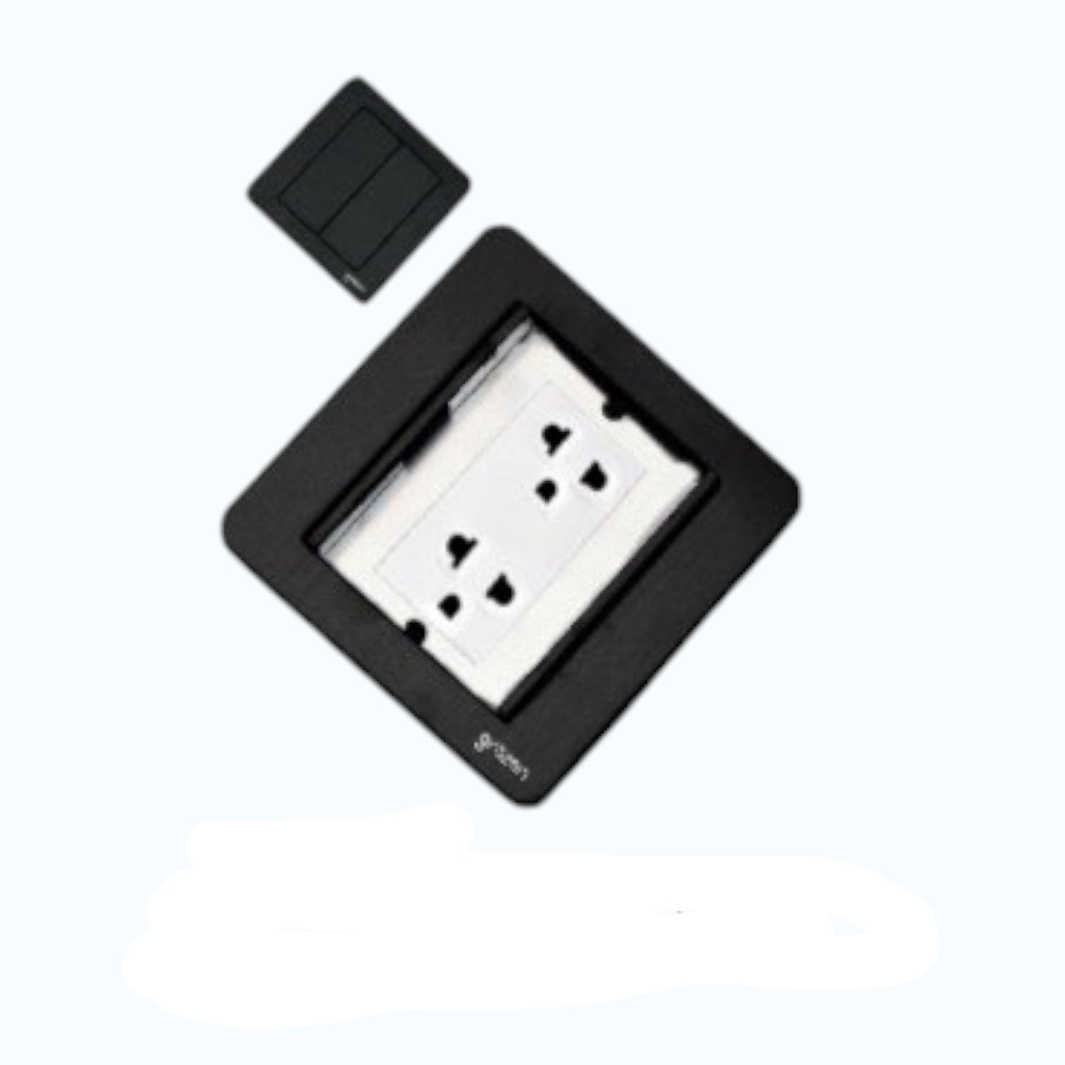 Grazen Black Double Door  Floor Outlet 2 Gang Universal Outlet with Ground 10A 250V