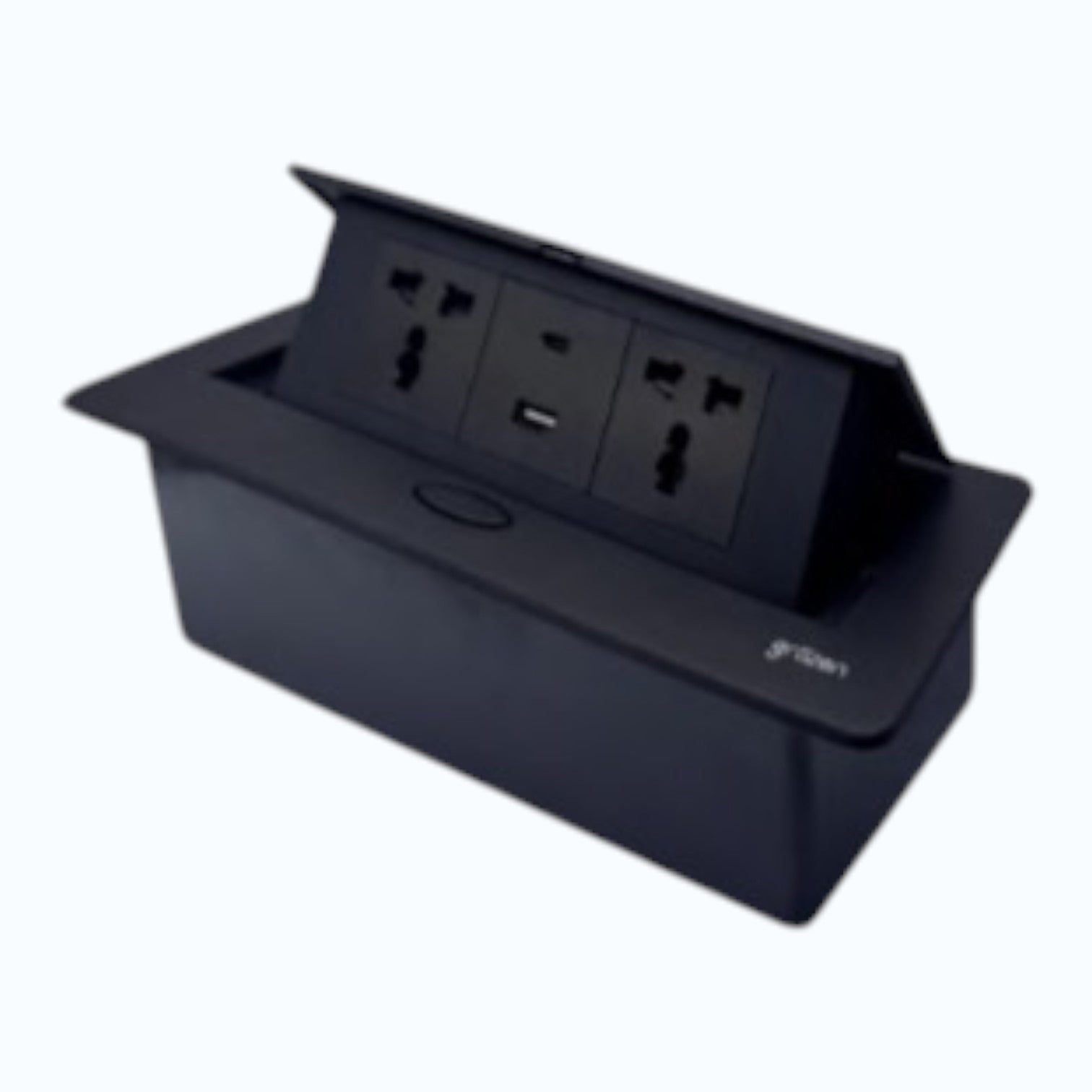 Grazen Black Pop-up  Table Outlet 2 Gang Multi-Outlet with Ground 16A 250V,USB and USB-C