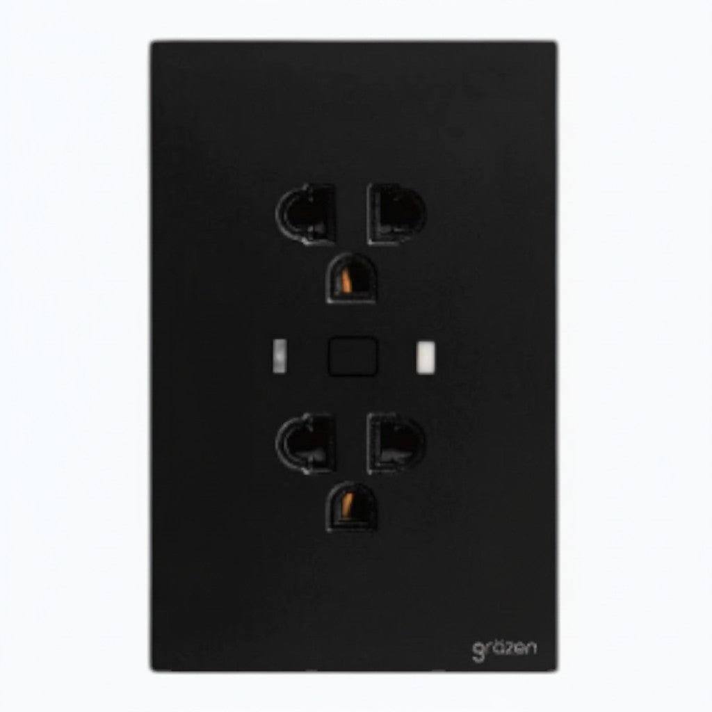 Grazen_Duplex_GFCI_Outlet_20A_250V_6mA_sensitivity_11ms_response_time_Black