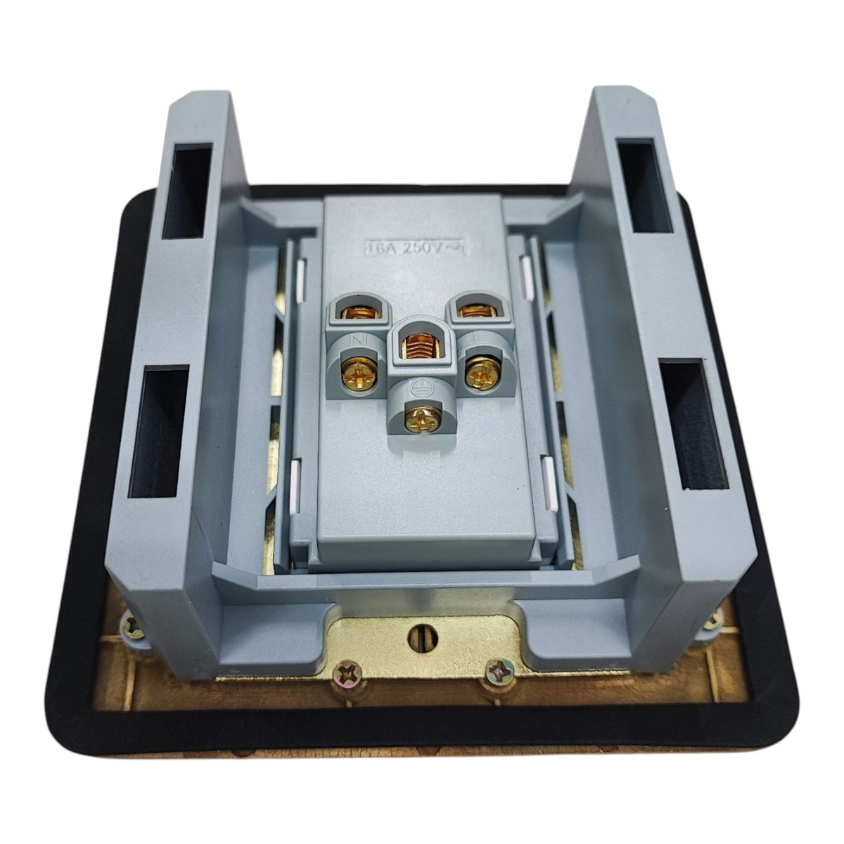 Grazen Gold Double Door  Floor Outlet 2 Gang Universal Outlet