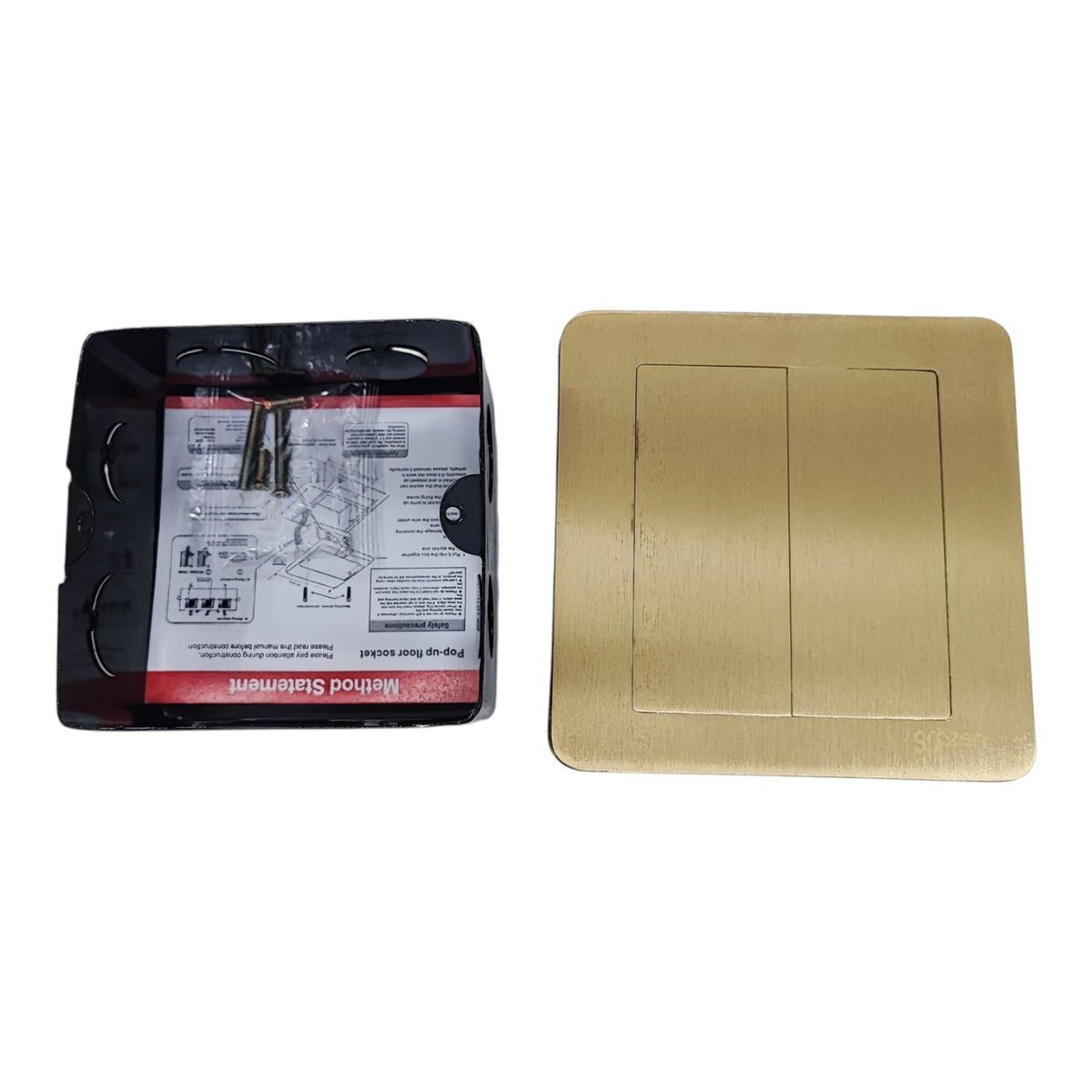 Grazen Gold Double Door  Floor Outlet 2 Gang Universal Outlet