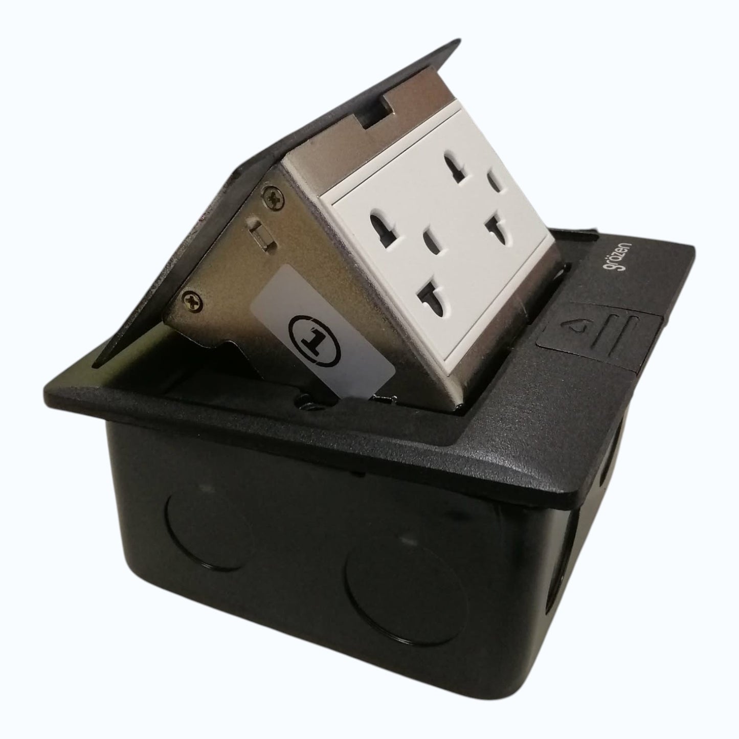 Grazen Gray Pop-up Floor Outlet 2 Gang Universal Outlet with Ground 10A 250V