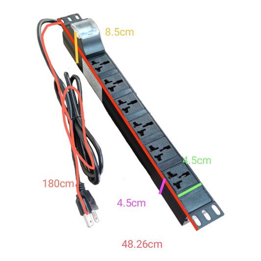 Grippes 6 Gang 32A 250V PDU Universal Outlet Type for Data Cabinet Power Distribution Unit 7000W