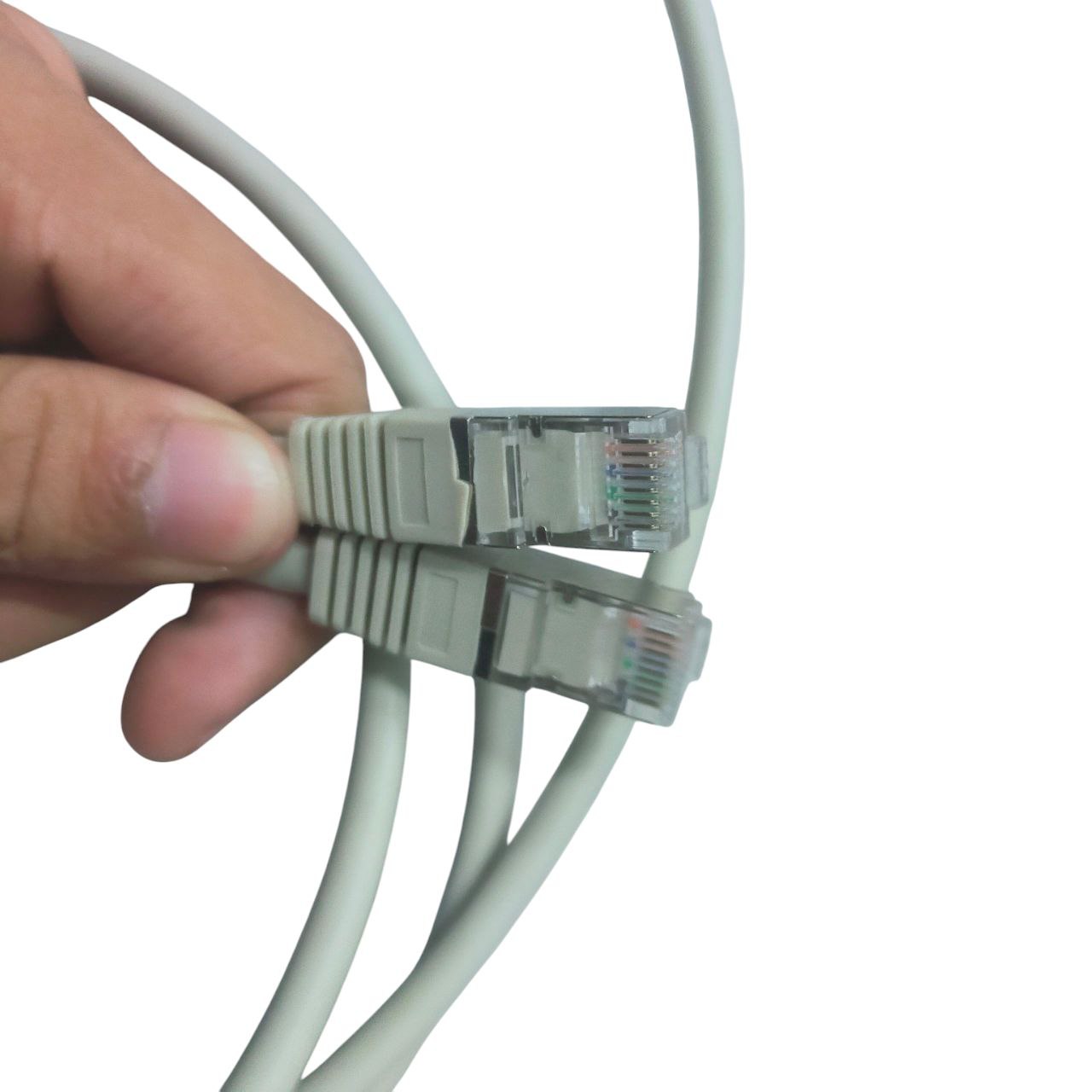 Grippes Cat 6 UTP Patch Cord Cable Metal Plug 24AWG 2 Meters Gray