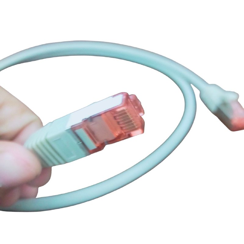 Grippes Cat 6 UTP Patch Cord Cable Metal Plug 24AWG White 1 Meter