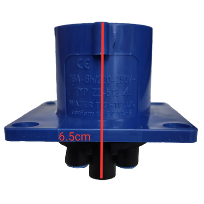 Grippes industrial plug chassis type 16A 220V in blue with waterproof design for heavy-duty applications