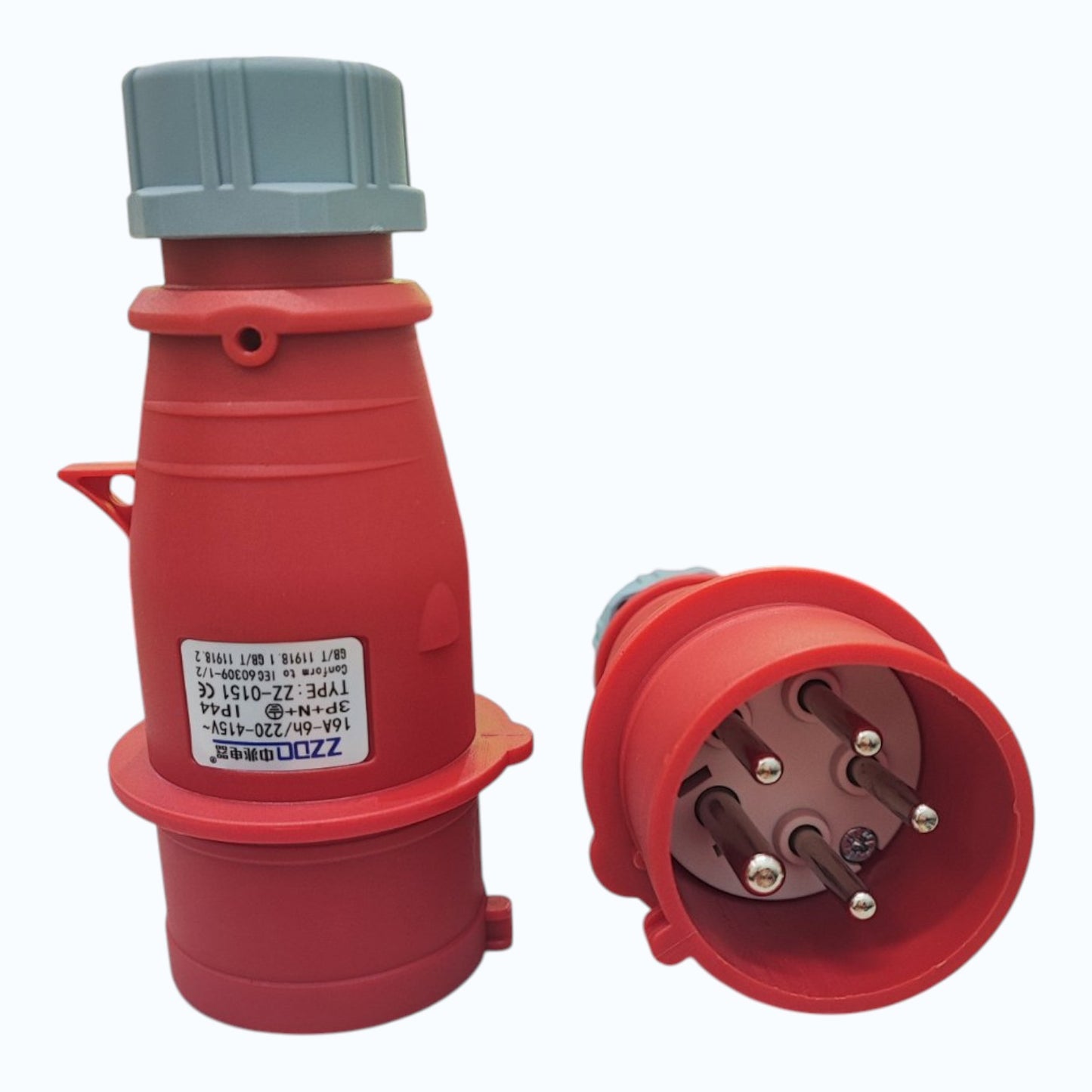 Grippes 16A 3P+N+E 220V-415V Industrial Plug, Industrial Coupler Male Connector IP44 Weatherproof