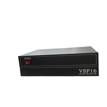 Grippes 16 port RCA audio video splitter black box with power switch for signal distribution