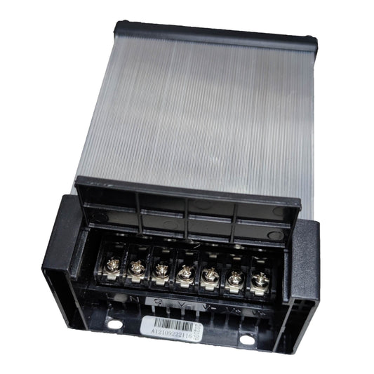 Electrical junction box with multiple terminals on a white background