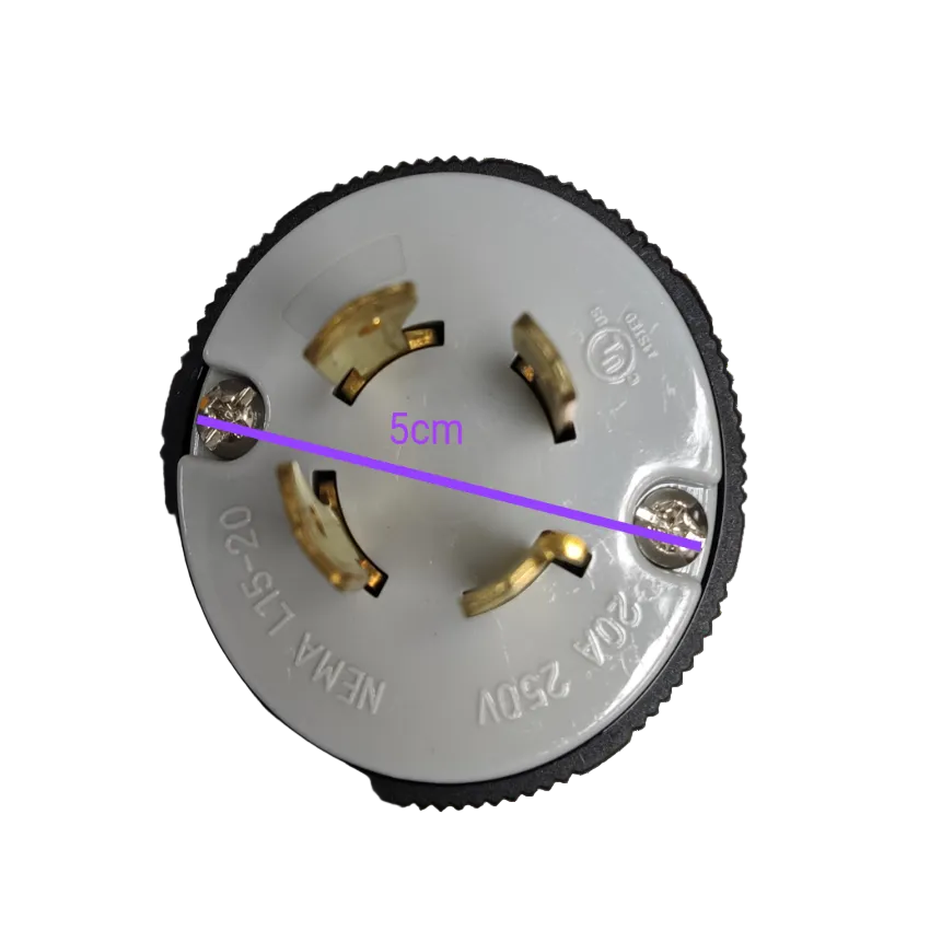 Grippes 20A twist lock plug NEMA L15-20 with durable construction for secure connections