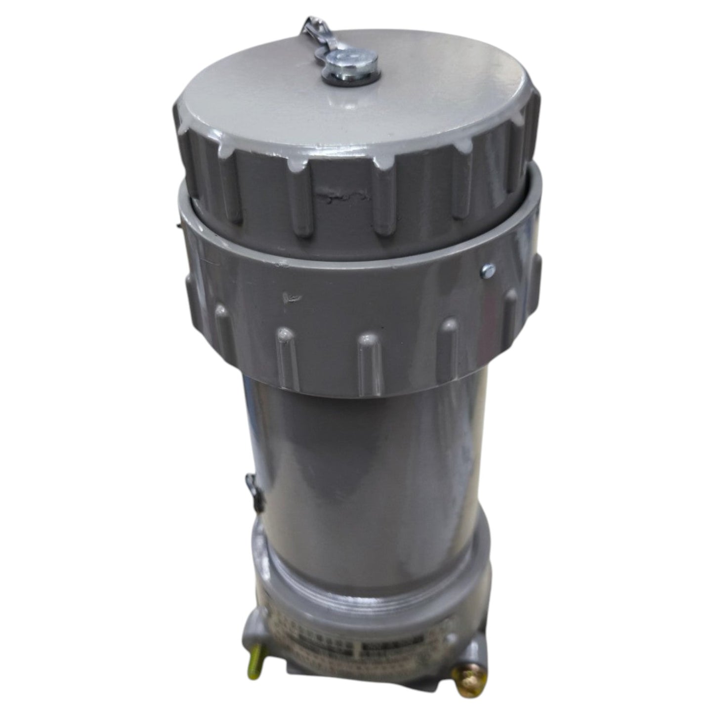 Gray mechanical component on a white background