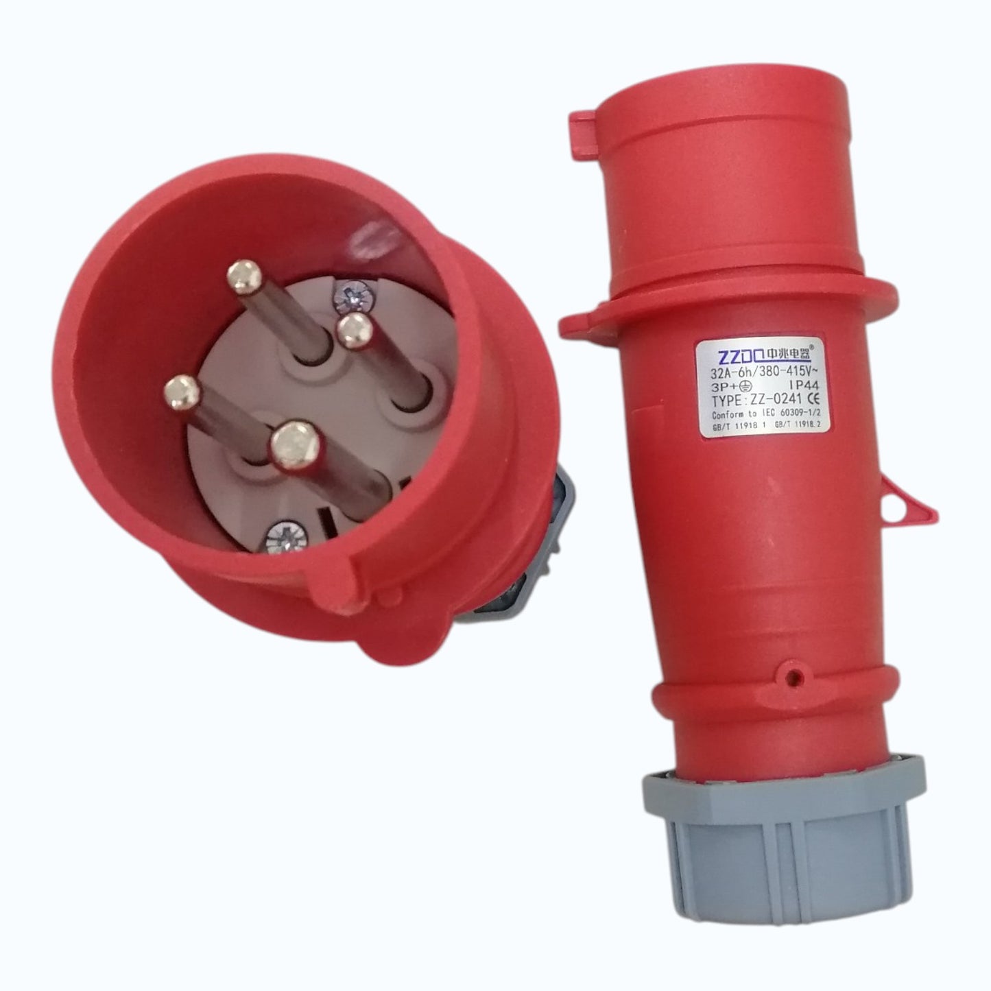 Grippes 32A 3P+E 250V-415V Industrial Plug IP44 Weatherproof