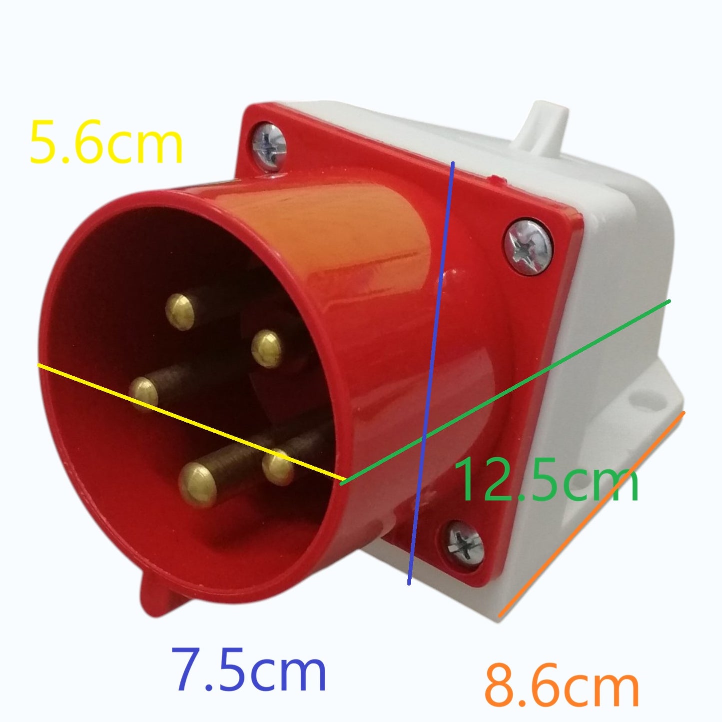 Grippes 32A 3P+E+N ( 5 Pins) 220-415V Industrial Plug Wall Type Surface-Mount IEC 60309-1 #525