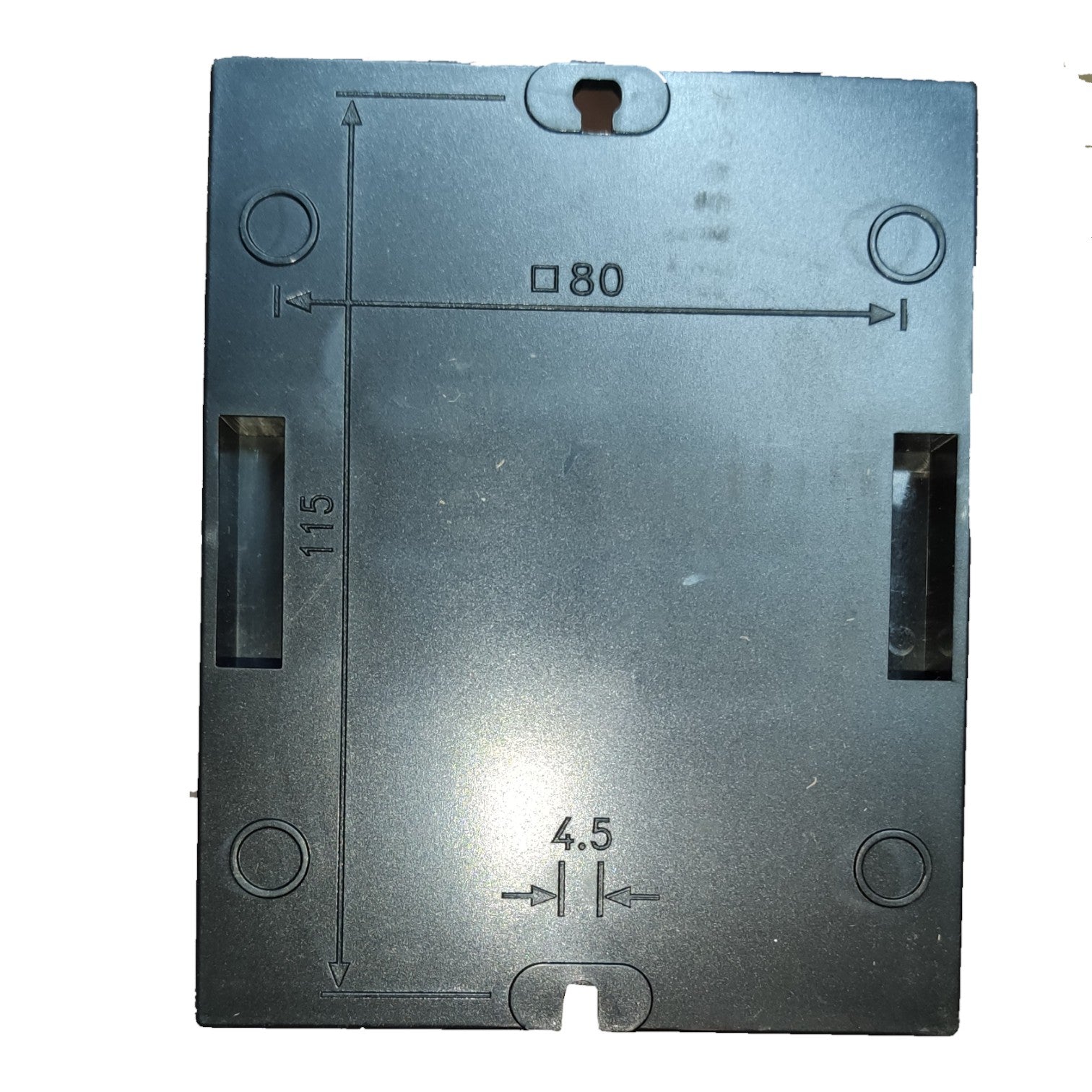 Black tape cartridge with measurements on a white background