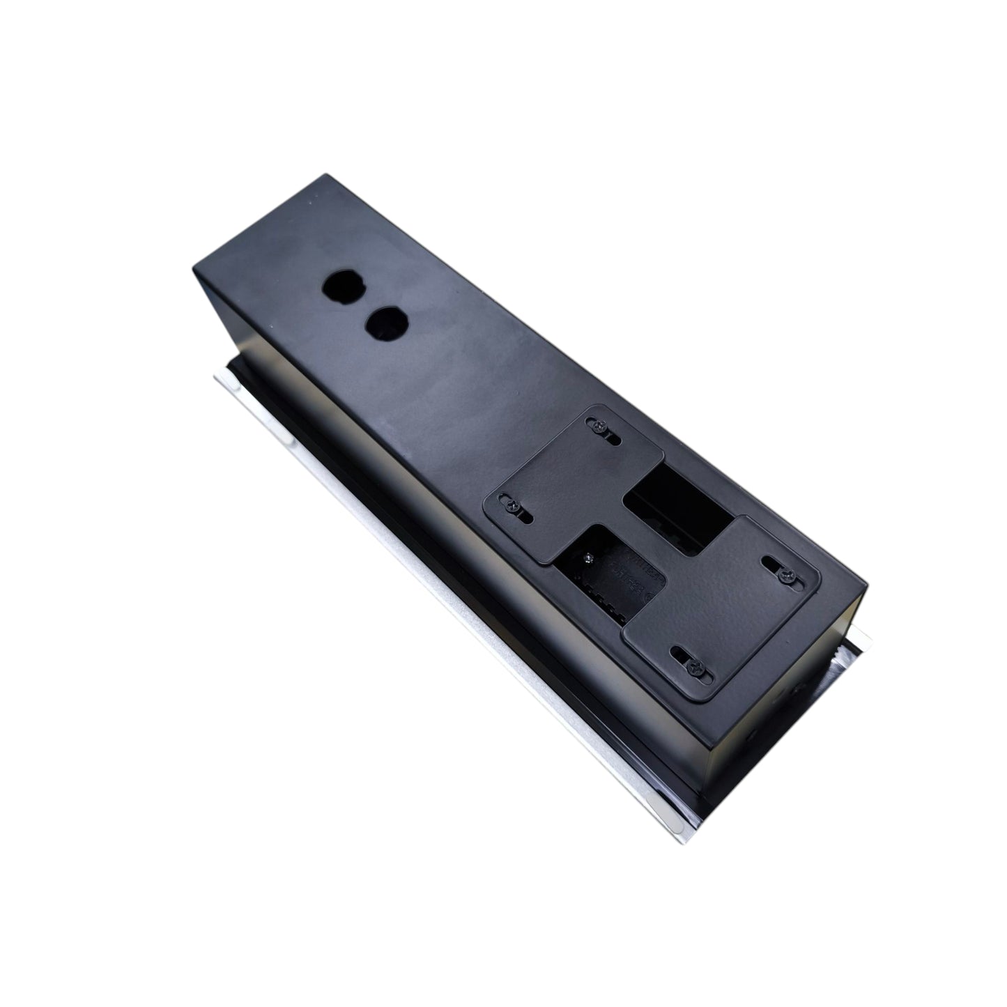 Grippes 3 Gang Universal Outlet with Ground 10A 220V Desk Top Sliding Cover Silver with 2 USB 5V 2A