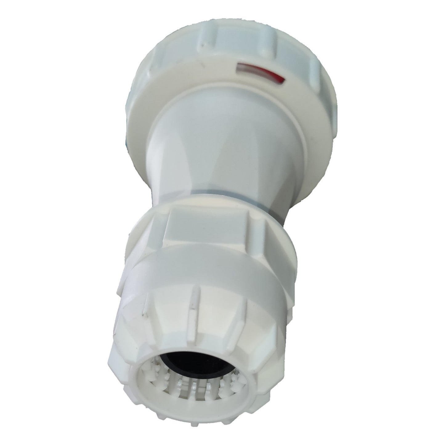 White plastic fitting on a white background