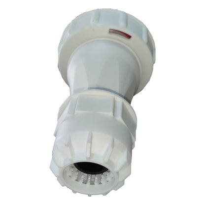 White plastic fitting on a white background