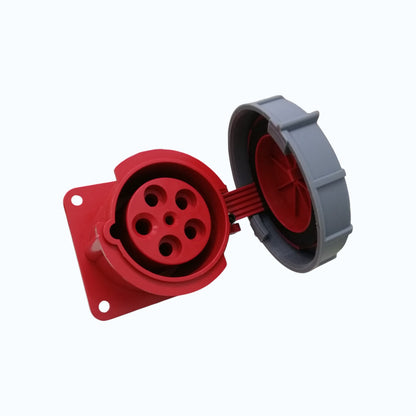 Grippes 63A 3P+N+E 250V-415V Industrial Outlet Chassis type , Industrial Panel-Mount Socket IP47 Weatherproof