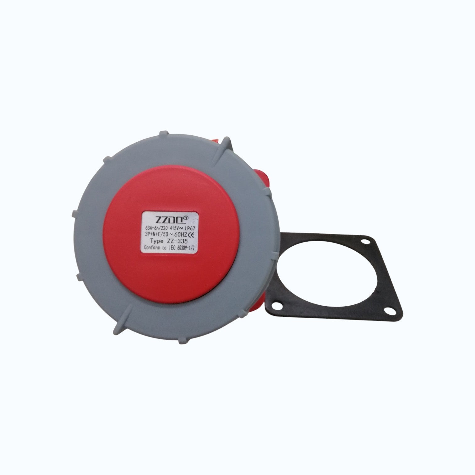 Grippes 63A 3P+N+E 250V-415V Industrial Outlet Chassis type , Industrial Panel-Mount Socket IP47 Weatherproof