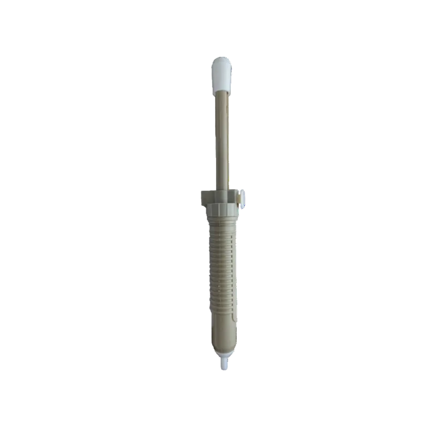 Grippes Desoldering Pump Big with white handle and beige body for electronic repair