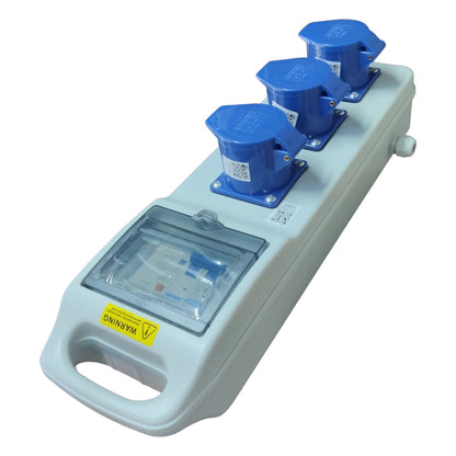 Grippes Industrial 3 Gang Outlet with 3 x 32A 2P+E with Circuit Breaker Combiner Box 6h 380-415V IEC309-2 3X32A-123 Electx electrical Supply