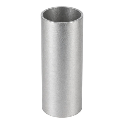 Metallic threaded cylindrical component on a white background