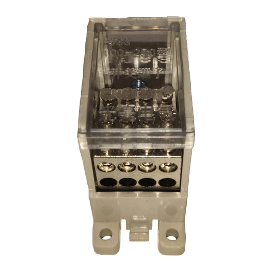 Electrical junction box with connectors on a white background