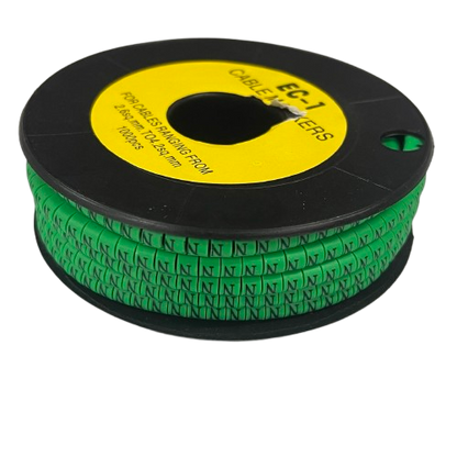 Cable (N) Marker EC-1 Green 2.6mm to 4.2mm 1000pcs 1 Roll  EC-1G(N)
