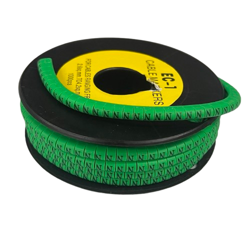 Cable (N) Marker EC-1 Green 2.6mm to 4.2mm 1000pcs 1 Roll  EC-1G(N)