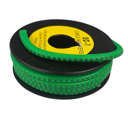 Cable (N) Marker EC-1 Green 2.6mm to 4.2mm 1000pcs 1 Roll  EC-1G(N)