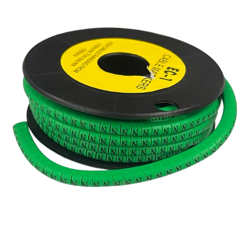 Cable (N) Marker EC-1 Green 2.6mm to 4.2mm 1000pcs 1 Roll  EC-1G(N)