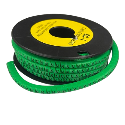 Cable (N) Marker EC-1 Green 2.6mm to 4.2mm 1000pcs 1 Roll  EC-1G(N)