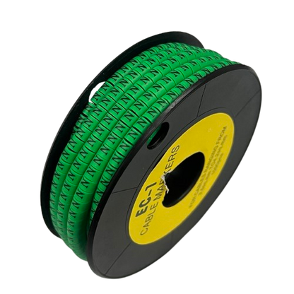 Cable (N) Marker EC-1 Green 2.6mm to 4.2mm 1000pcs 1 Roll  EC-1G(N)
