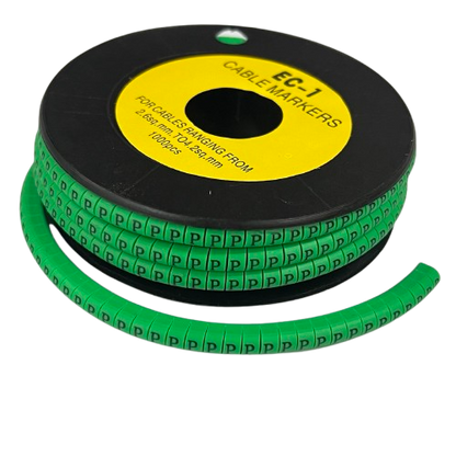 Cable (P) Marker EC-1 Green 2.6mm to 4.2mm 1000pcs 1 Roll   EC-1G(P)
