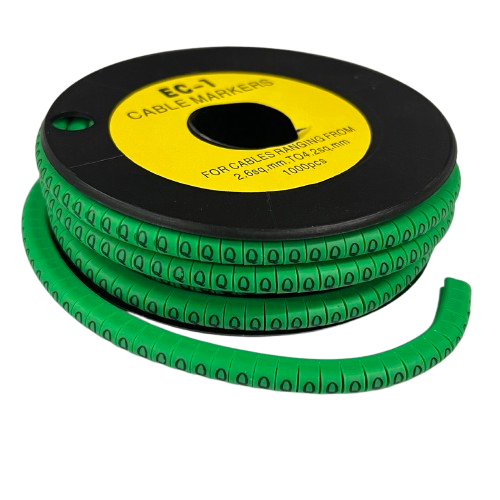 Cable (Q) Marker EC-1 Green 2.6mm to 4.2mm 1000pcs 1 Roll    EC-1G(Q)