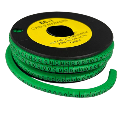 Cable (Q) Marker EC-1 Green 2.6mm to 4.2mm 1000pcs 1 Roll    EC-1G(Q)
