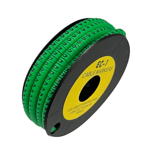 Cable (Q) Marker EC-1 Green 2.6mm to 4.2mm 1000pcs 1 Roll    EC-1G(Q)