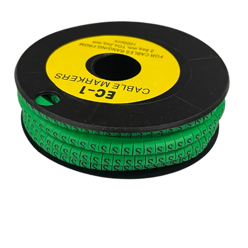 Cable (S) Marker EC-1 Green 2.6mm to 4.2mm 1000pcs 1 Roll   EC-1G(S)