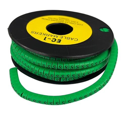 Cable (S) Marker EC-1 Green 2.6mm to 4.2mm 1000pcs 1 Roll   EC-1G(S)