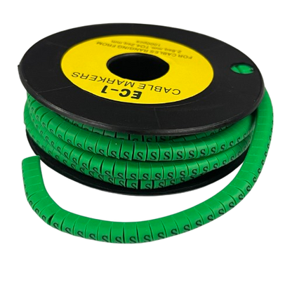 Cable (S) Marker EC-1 Green 2.6mm to 4.2mm 1000pcs 1 Roll   EC-1G(S)