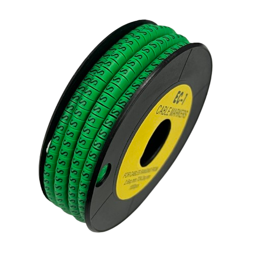 Cable (S) Marker EC-1 Green 2.6mm to 4.2mm 1000pcs 1 Roll   EC-1G(S)