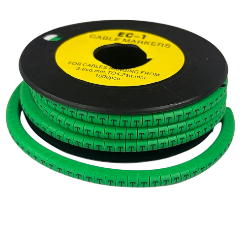 Cable (T) Marker EC-1 Green 2.6mm to 4.2mm 1000pcs 1 Roll   EC-1G(T)
