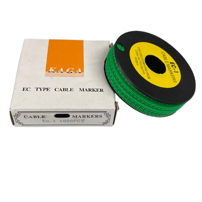 Cable (U) Marker EC-1 Green 2.6mm to 4.2mm 1000pcs 1 Roll   EC-1G(U)