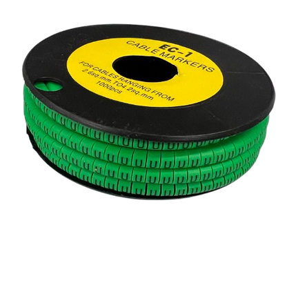 Cable (U) Marker EC-1 Green 2.6mm to 4.2mm 1000pcs 1 Roll   EC-1G(U)